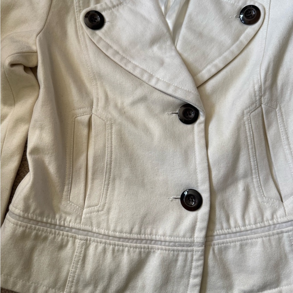 Papaya Cream Pea Coat - Picture 5 of 7